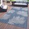 World Rug Gallery Contemporary Palm Leaves Textured Flat Weave Indoor/Outdoor Area Rug 5' X 7' Blue 111BLUE5X7 - alternate 1